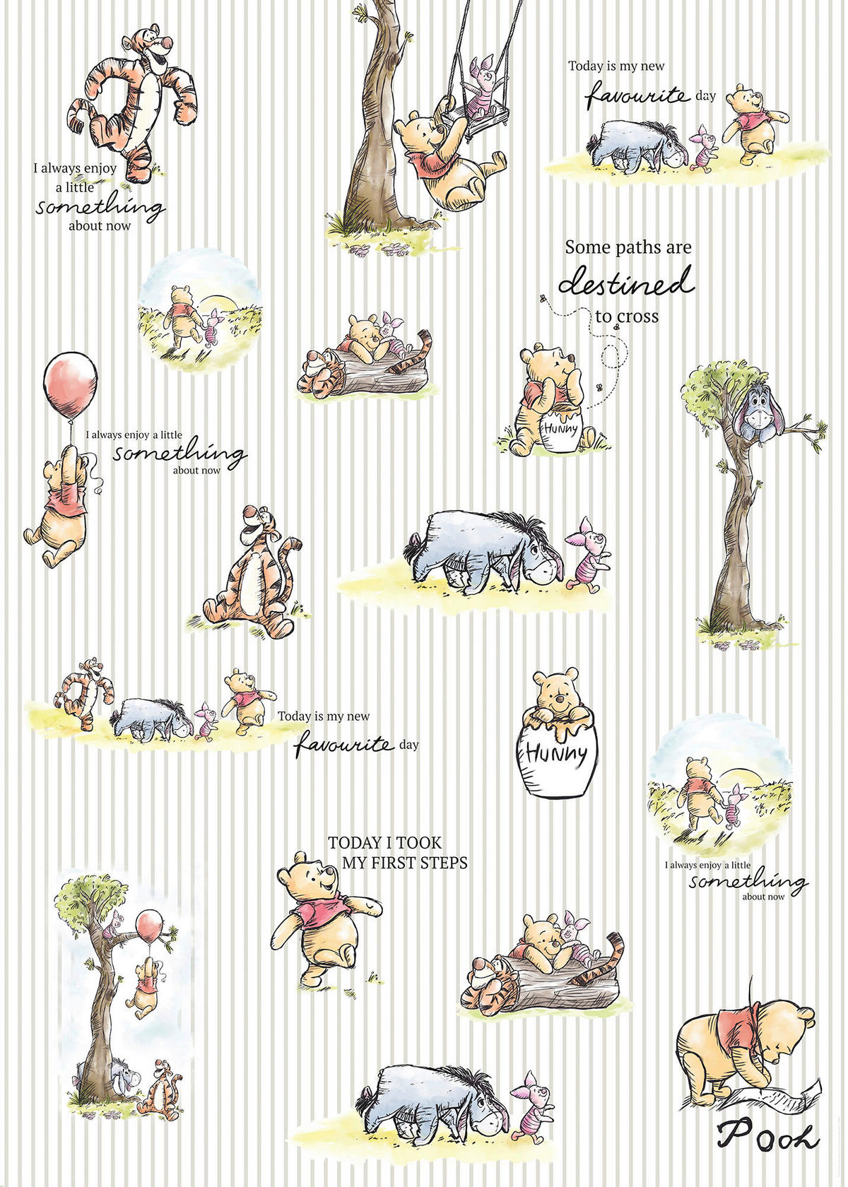 Komar Fototapete Winnie the Pooh - Stripes DX4-001 Winnie the Pooh - Stripes DX4-001 - Komar