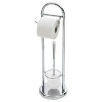 Stand-WC-Garnitur Chrom Edelstahl Stand-WC-Garnitur_Kurt - Chrom (64,00cm) - Axentia