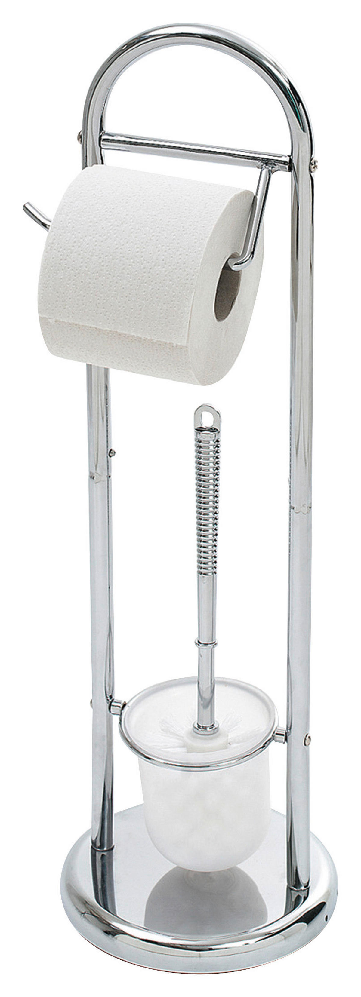 Stand-WC-Garnitur Chrom Edelstahl Stand-WC-Garnitur_Kurt - Chrom (64,00cm) - Axentia