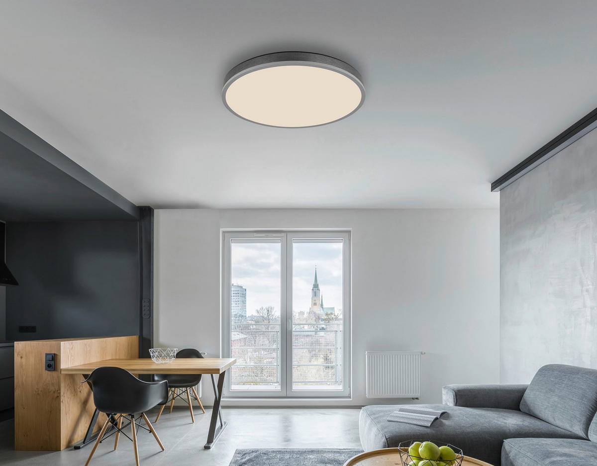 GLOBO LED-Deckenleuchte DORO 416080AD4R-CCT Opal silber Aluminium MDF H/D: ca. 8,5x60 cm 1 Brennstellen DORO - Opal/silber (60,00/8,50cm) - GLOBO