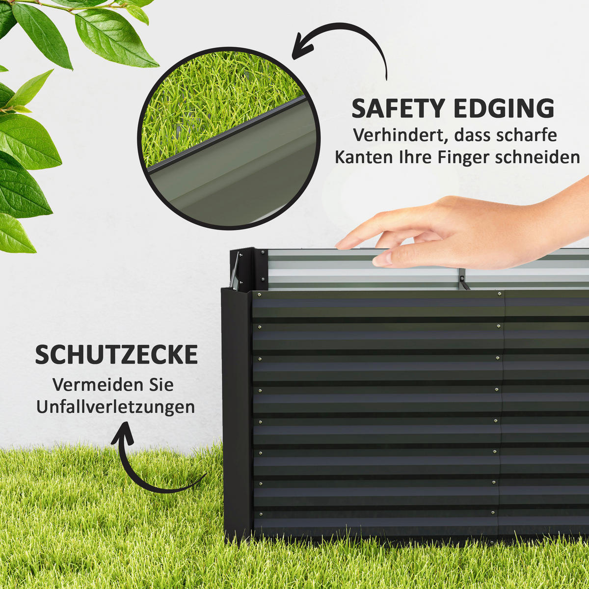 Outsunny Hochbeet 2er Set dunkelgrau Stahl B/H/L: ca. 60x60x120 cm Hochbeet 2er Set - dunkelgrau (120,00/60,00/60,00cm) - Outsunny