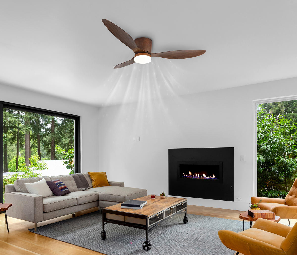 GLOBO Deckenventilator grau B/H/L: ca. 30,5x24x65 cm Deckenventilator-Armando - grau (65,00/30,50/24,00cm) - GLOBO