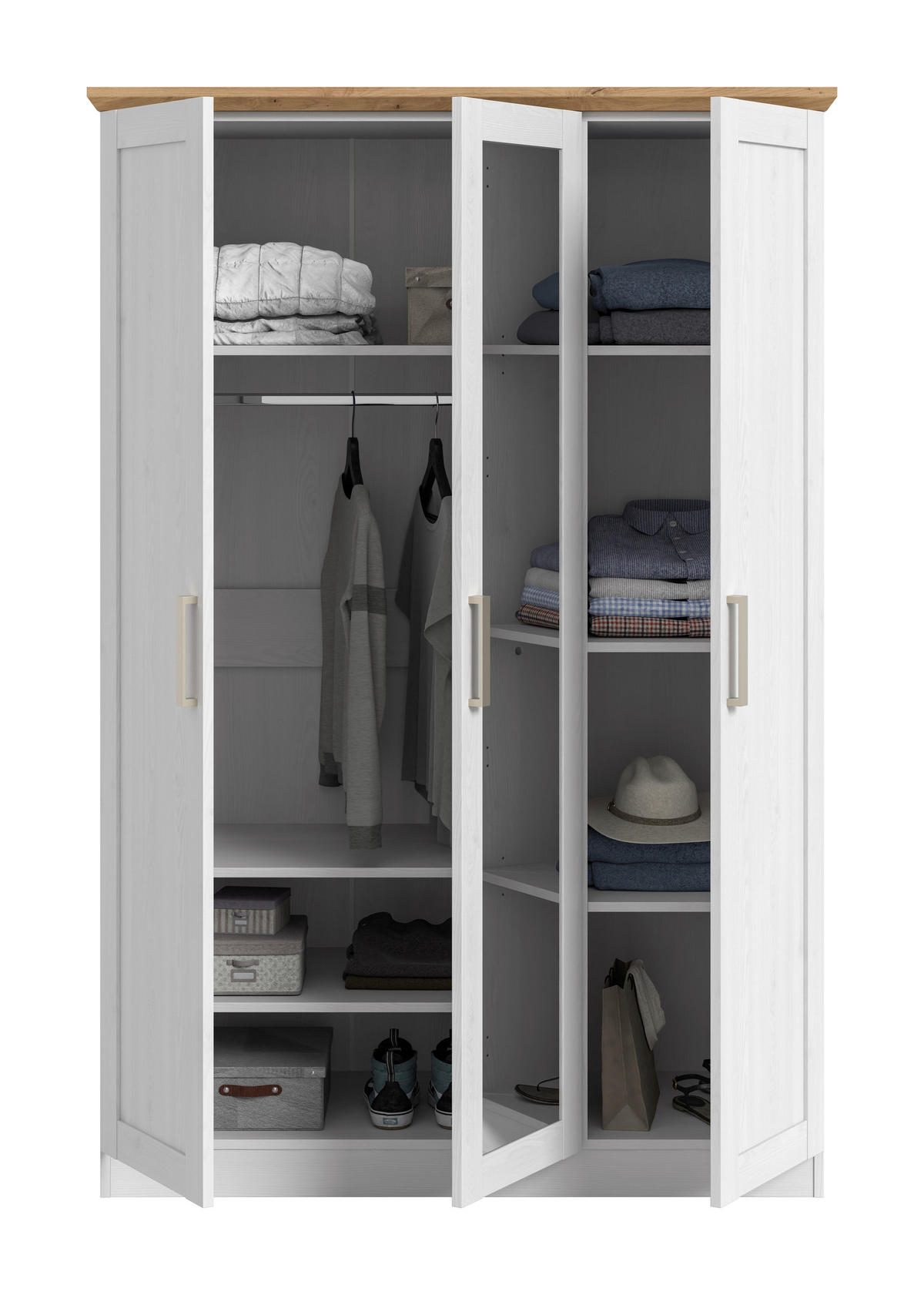 Kleiderschrank FLORENZ Sibiu Lärche Nachbildung Eiche Artisan Nachbildung B/H/T: ca. 124x184x54 cm FLORENZ - Eiche (124,00/184,00/54,00cm) - xonox.home