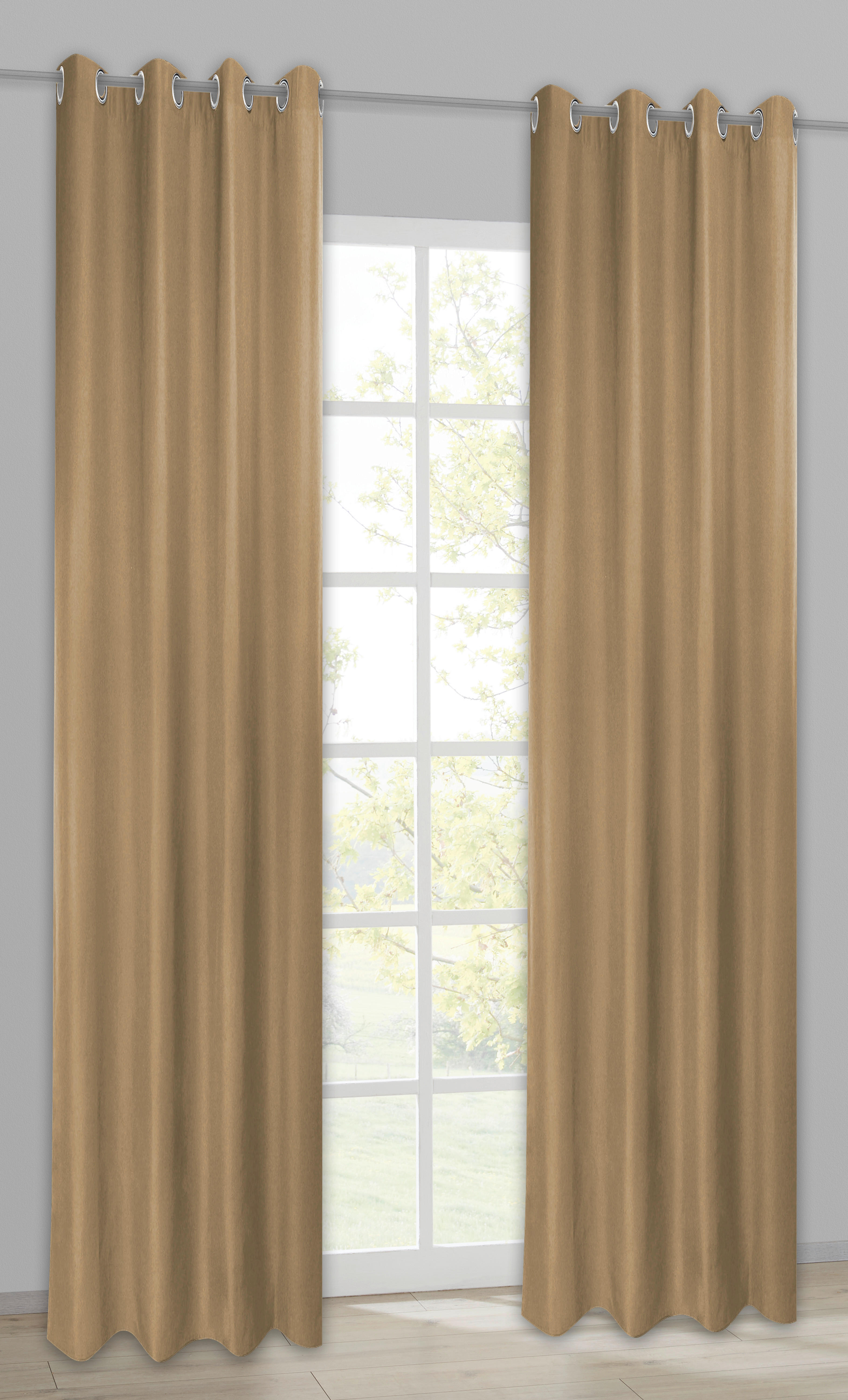 POCOline Ösenvorhang Sorrento Mocha Mousse B/L: ca. 140x245 cm Sorrento - Mocha Mousse (140,00/245,00cm) - POCOline