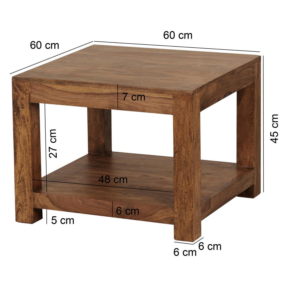 Couchtisch natur B/H/T: ca. 60x45x60 cm Couchtisch - natur (60,00/45,00/60,00cm) - Wohnling