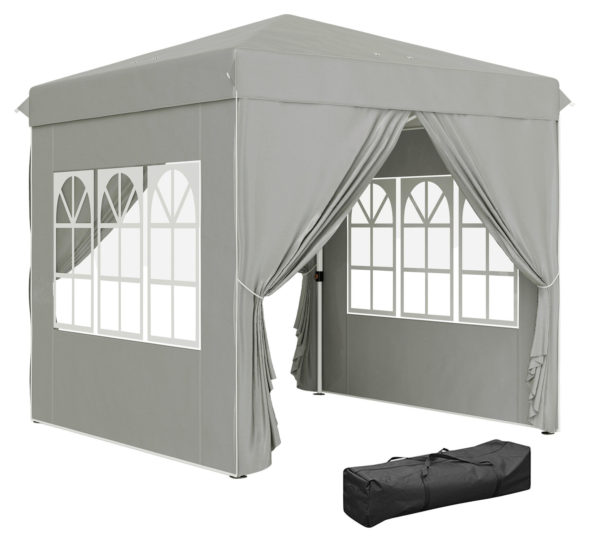 Outsunny Pavillon hellgrau Polyester B/H/L: ca. 248x270x248 cm Pavillon - hellgrau (248,00/248,00/270,00cm) - Outsunny