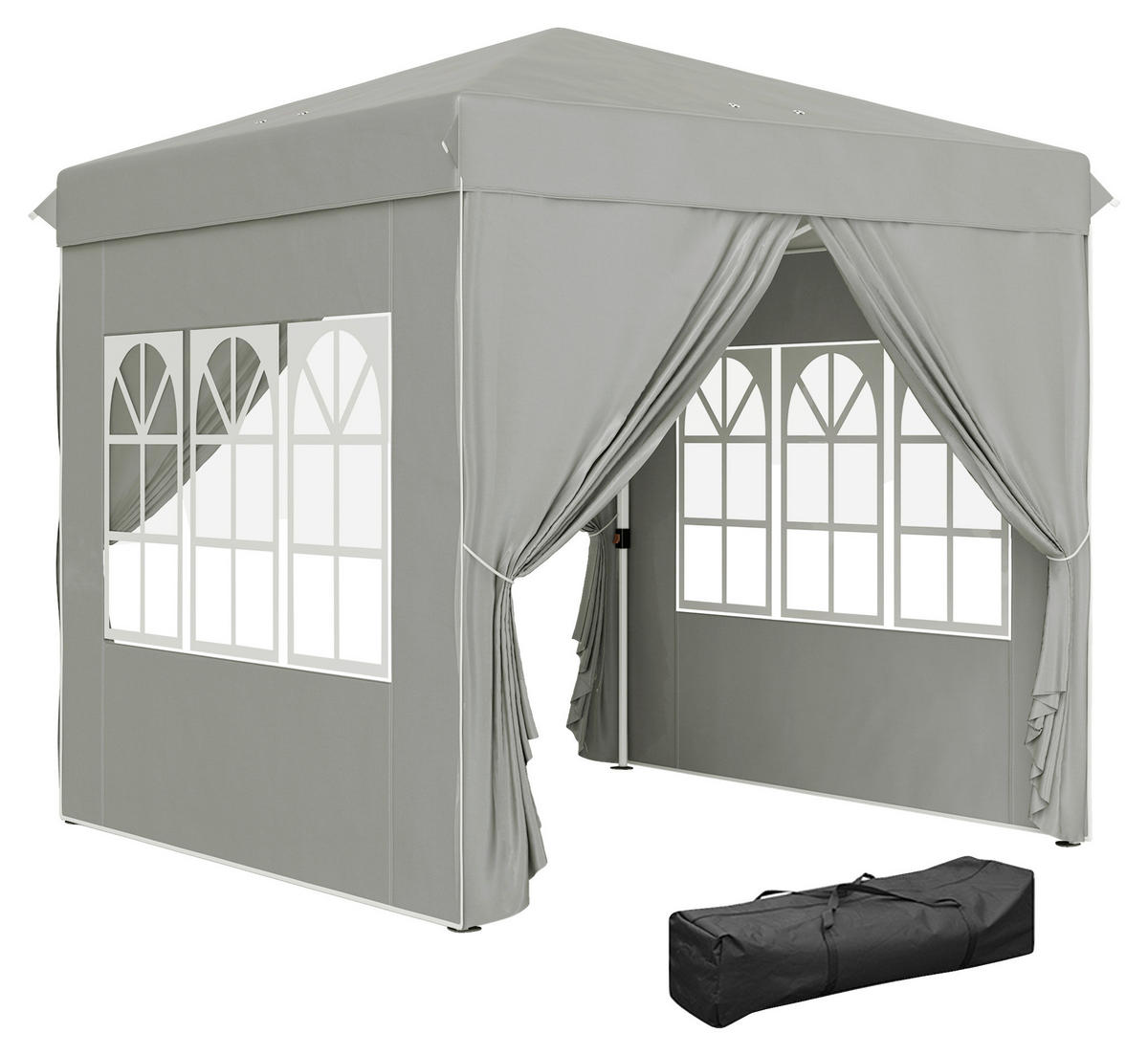 Outsunny Pavillon hellgrau Polyester B/H/L: ca. 248x270x248 cm Pavillon - hellgrau (248,00/248,00/270,00cm) - Outsunny