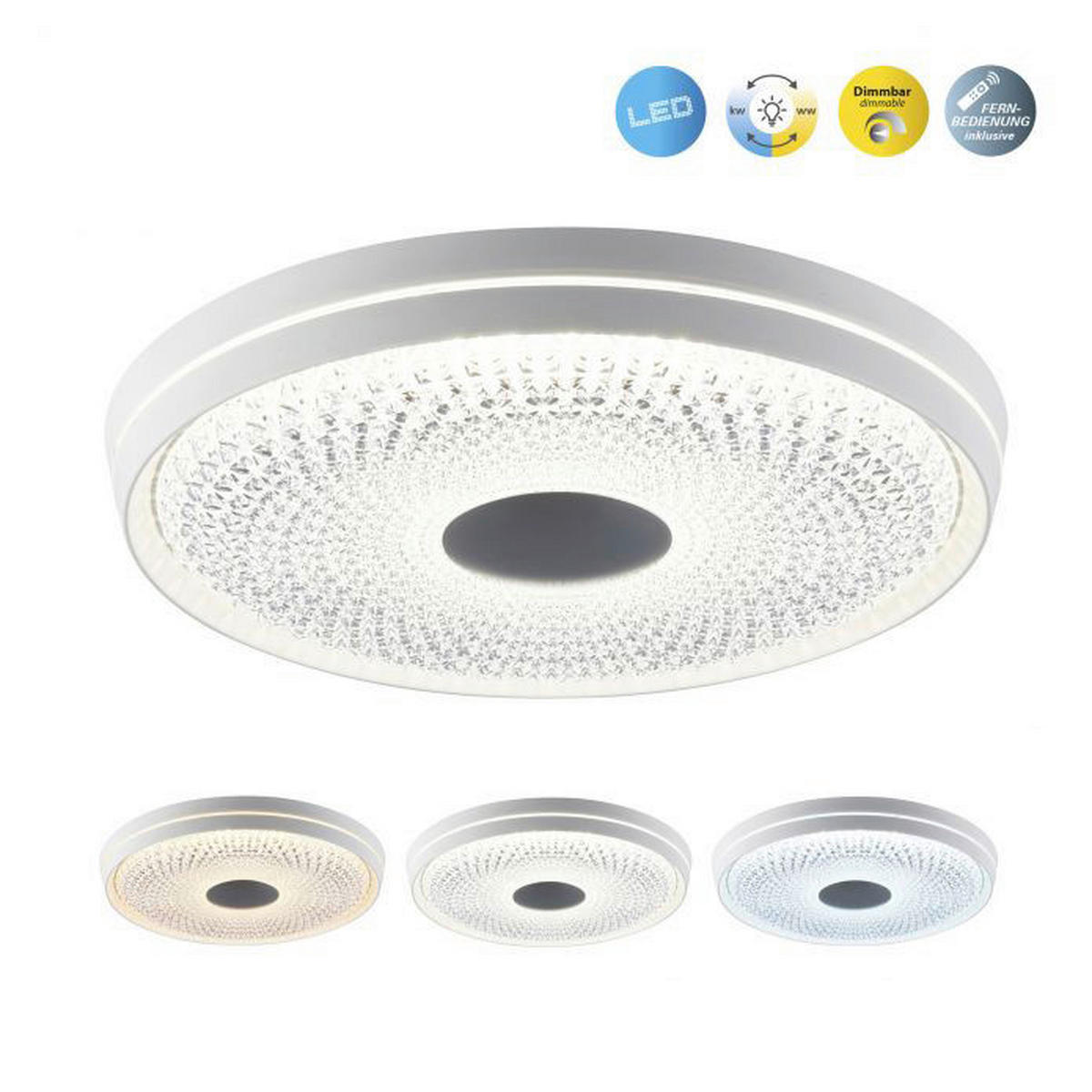 Näve Leuchten LED Deckenleuchte NV1381923 weiß Eisen Acryl H/D: ca. 8x51 cm null 1 Brennstellen Boise - weiß (51,00/8,00cm) - Näve Leuchten