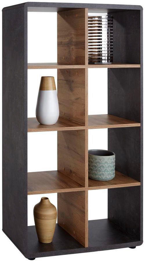 Regal Fontana New Beton dunkel Optik Eiche Wotan Nachbildung B/H/T: ca. 73x145x35 cm Fontana New - Eiche/Beton (73,00/145,00/35,00cm)