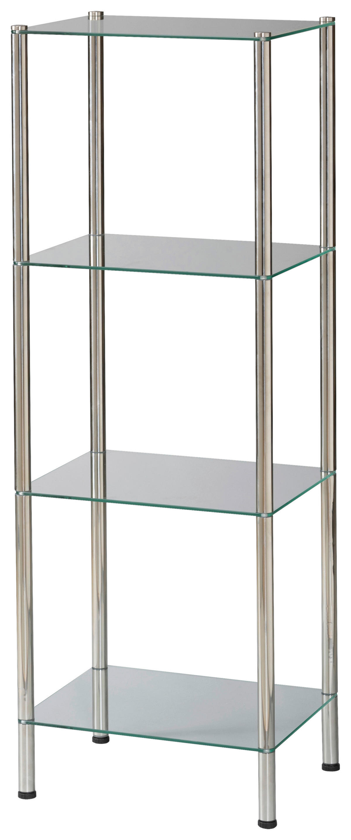 Badregal Edelstahl Edelstahl B/H/T: ca. 40x112x30 cm Badregal_Roma 4 Glasböden - Edelstahl (40,00/112,00/30,00cm)