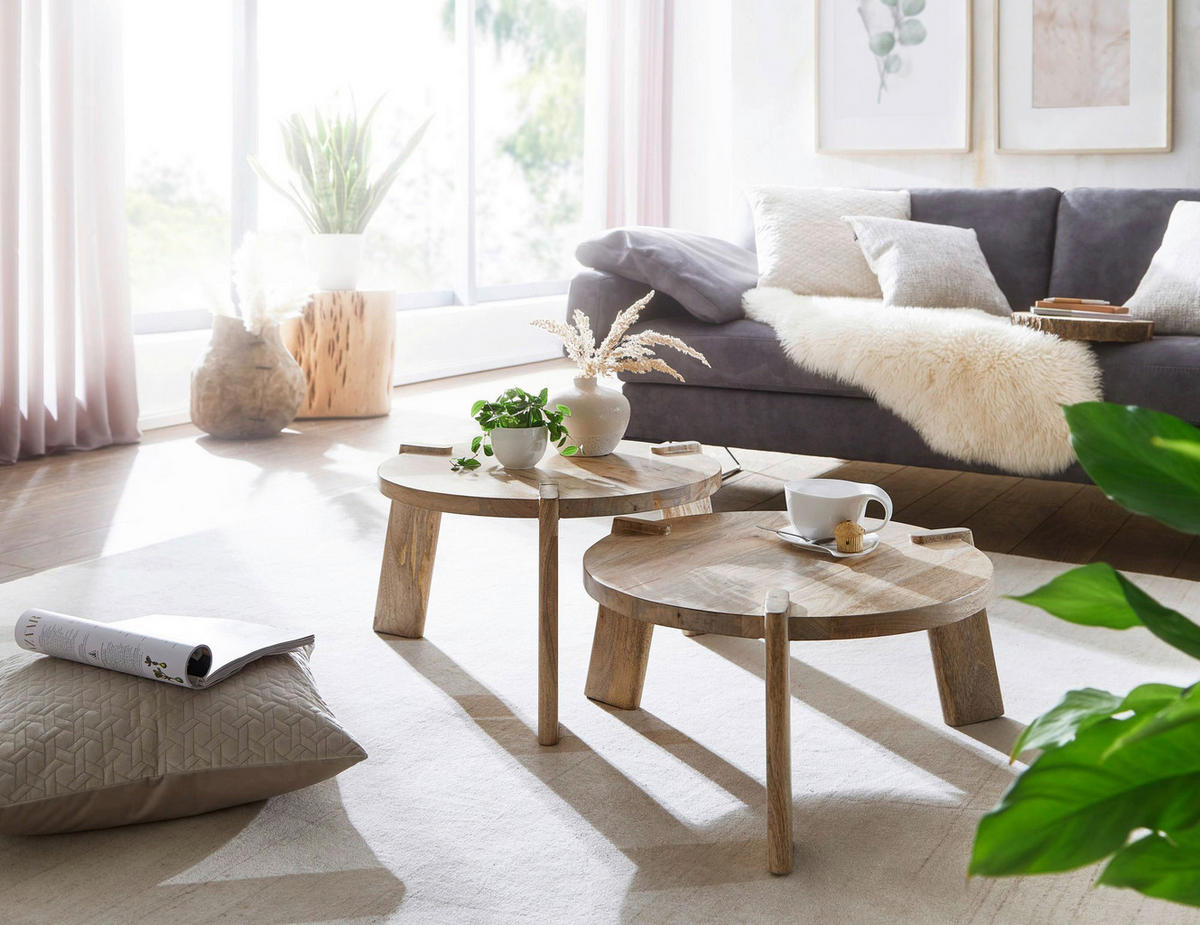 Couchtisch 2er-Set. natur 2er-Set. - natur - Wohnling