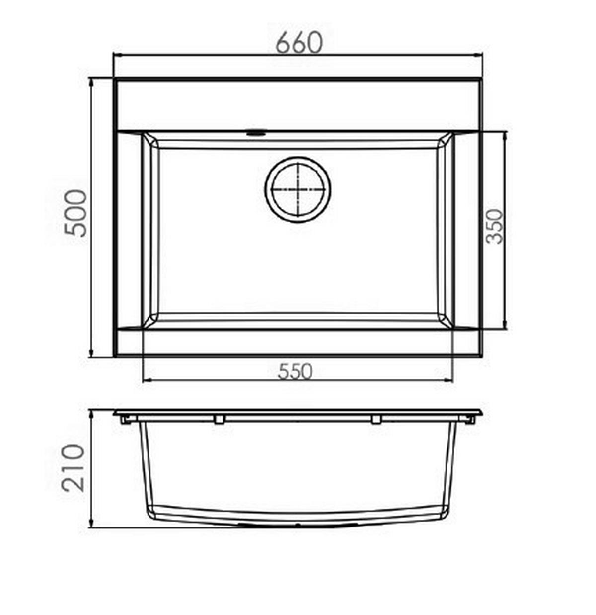 Respekta Einbauspüle Ohio 66 x 50 W weiß Mineralite B/H/T: ca. 66x21x50 cm Ohio 66 x 50 W - weiß (66,00/21,00/50,00cm) - Respekta