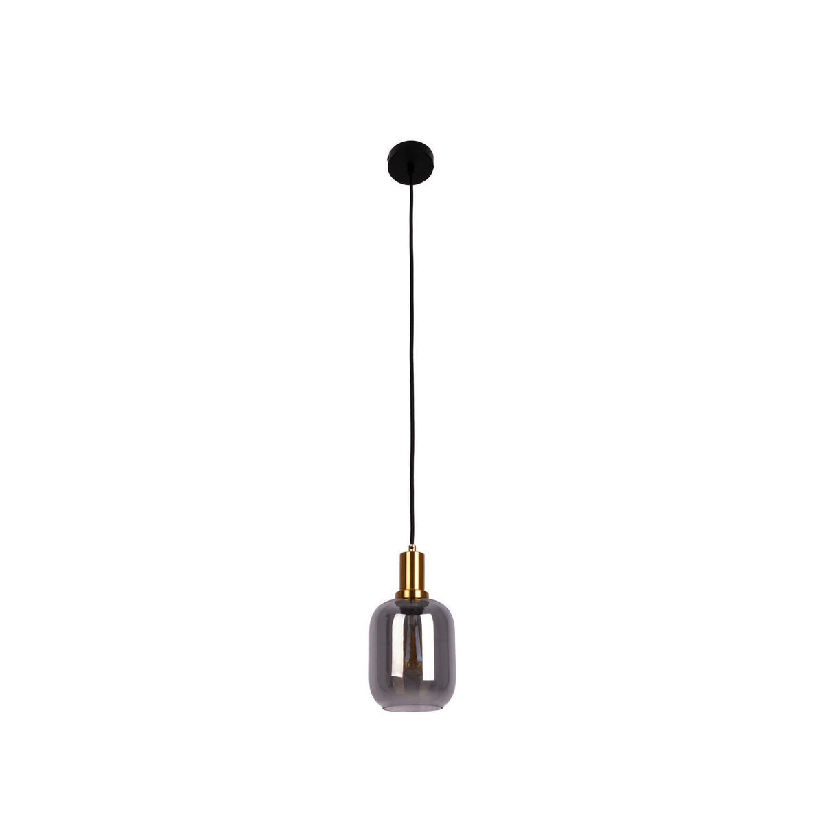 Näve Leuchten Pendelleuchte schwarz Metall Glas B/H/T/D: ca. 21,2x150x21,2x21,2 cm E27 1 Brennstellen FUMO - schwarz (21,20/150,00/21,20cm) - Näve Leuchten