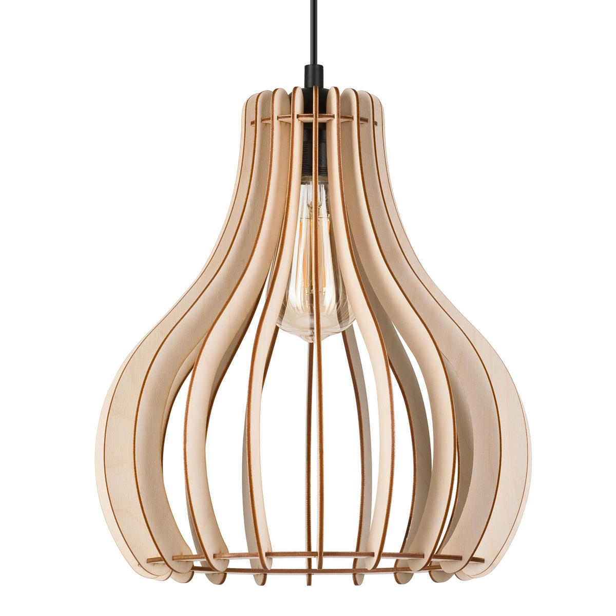 Lamkur Pendelleuchte TUCCI 50126 buche Buche H/L: ca. 120x29 cm E27 1 Brennstellen Tucci - buche (29,00cm) - Lamkur