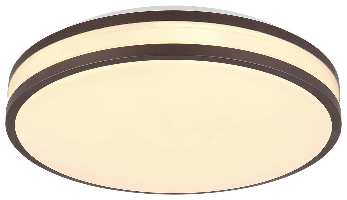 GLOBO LED-Deckenleuchte kaffee weiß Opal Metall Kunststoff H/D: ca. 7x34 cm BETHA - weiß/Opal (34,00/7,00cm) - GLOBO