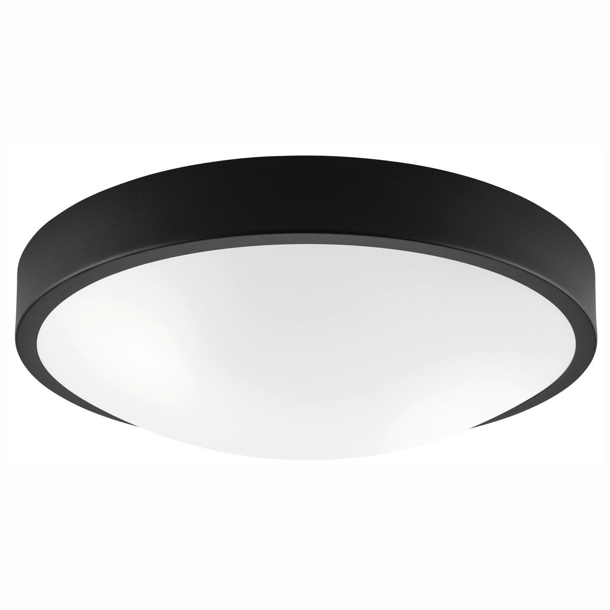 Lamkur Deckenleuchte schwarz Glas Stahl B/H/L: ca. 37x8x37 cm E27 2 Brennstellen JONAS - schwarz (37,00/37,00/8,00cm) - Lamkur