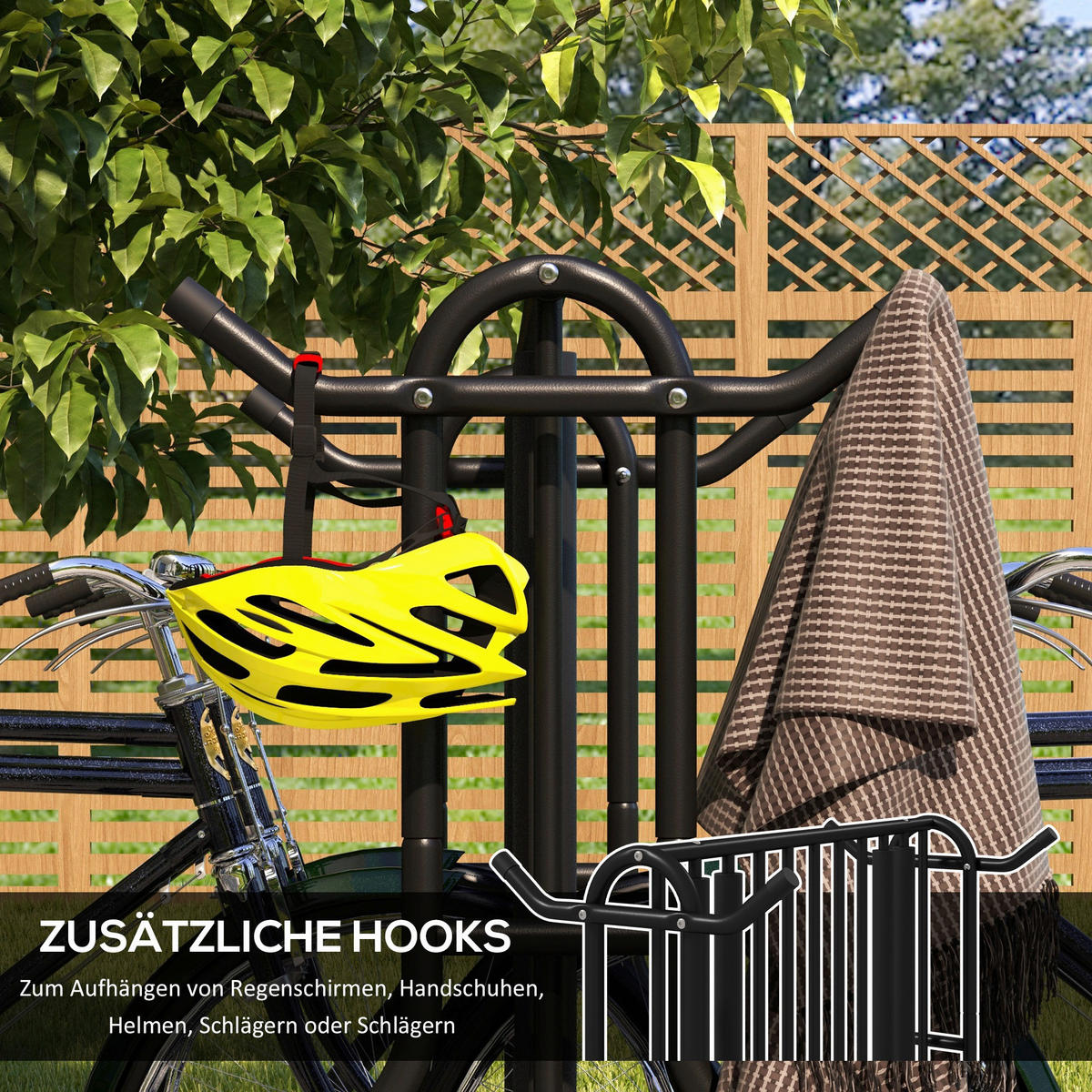 DURHAND Fahrrad-Zubehör schwarz schwarz B/H/L: ca. 80x90x80 cm Fahrradhalter - schwarz (80,00/80,00/90,00cm) - DURHAND