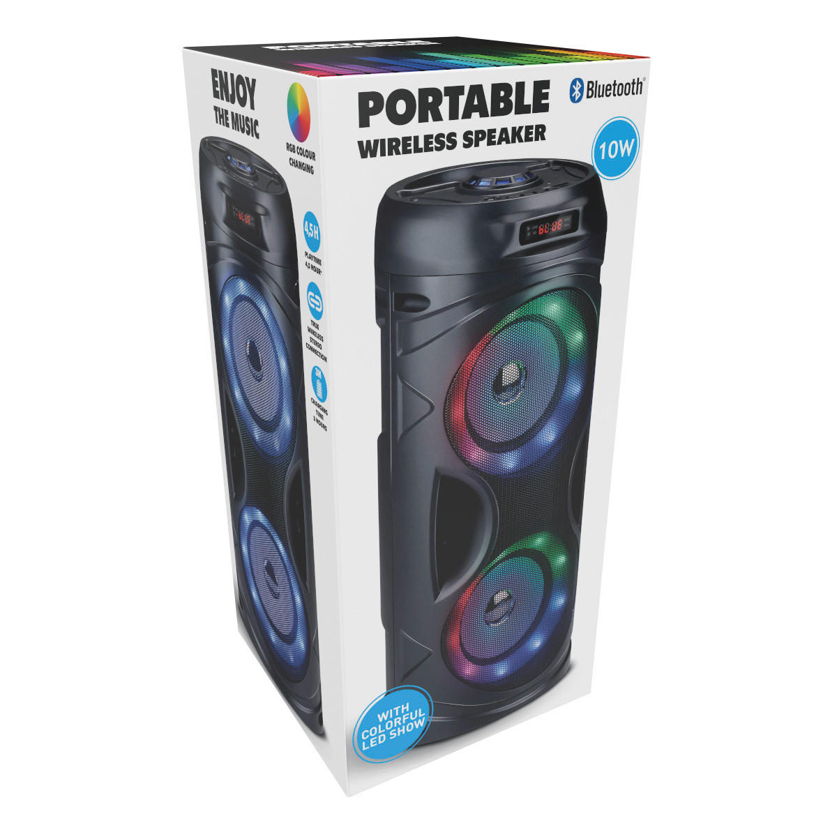 Lautsprecher schwarz Bluetooth-LED-Partylautsprecher - schwarz