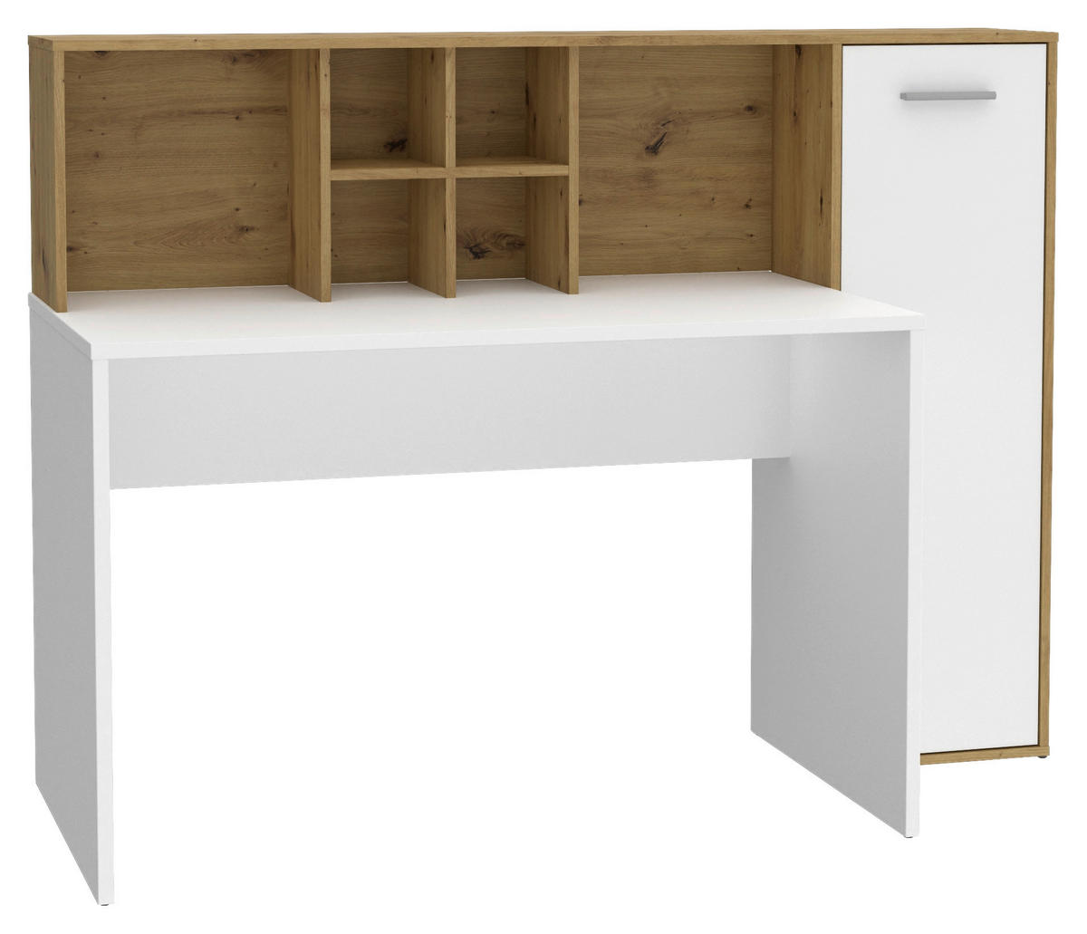 Schreibtisch  weiß Eiche Artisan Nachbildung B/H/T: ca. 158x116x66 cm Eriadu_Schreibtisch - Eiche/weiß (158,00/116,00/66,00cm)