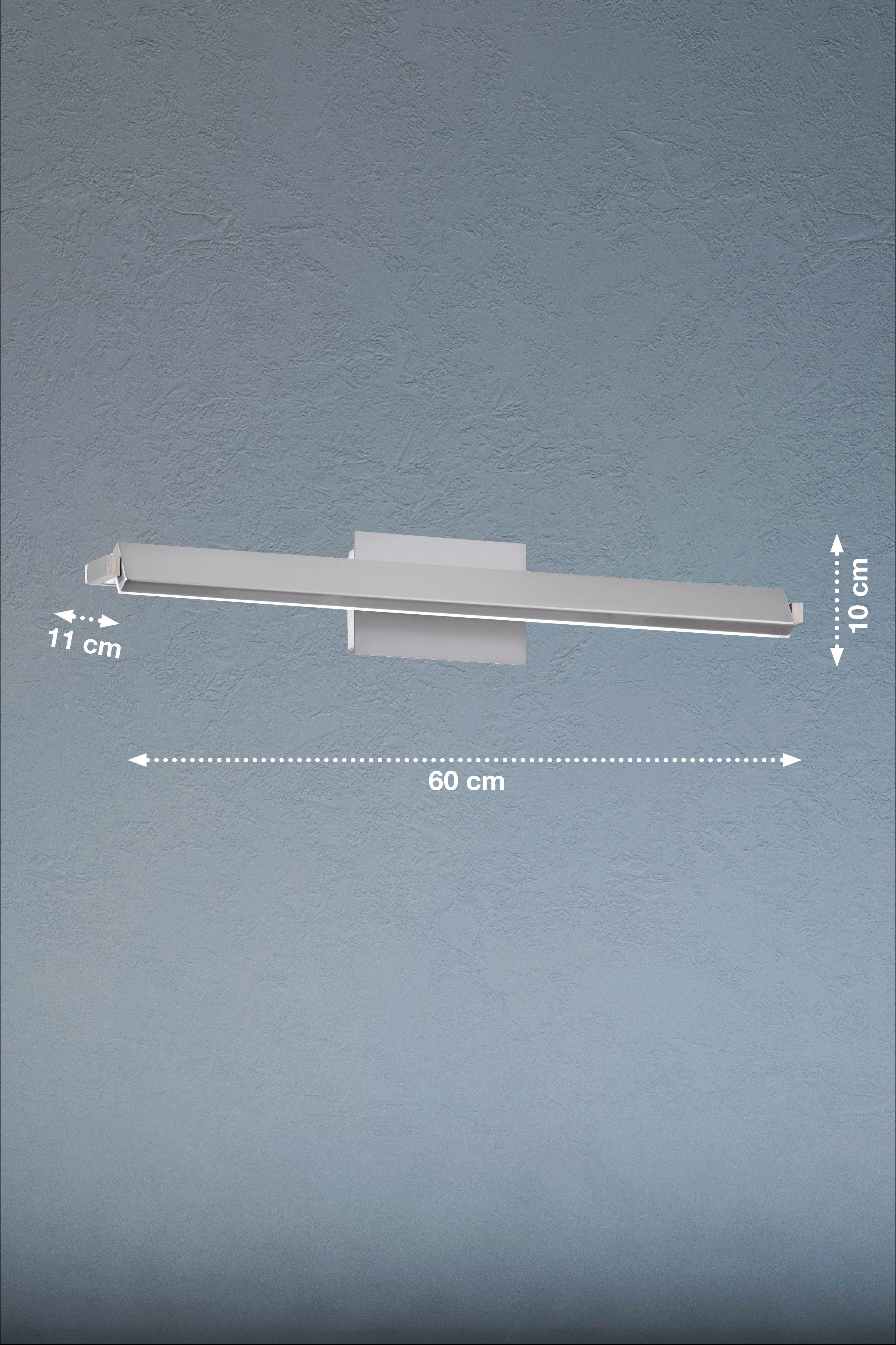 Fischer & Honsel LED-Wandleuchte 30055 weiß nickel matt Acryl Metall B/H/T: ca. 60x10x11 cm 1 Brennstellen Pare TW - weiß/nickel matt (60,00/10,00/11,00cm) - Fischer & Honsel