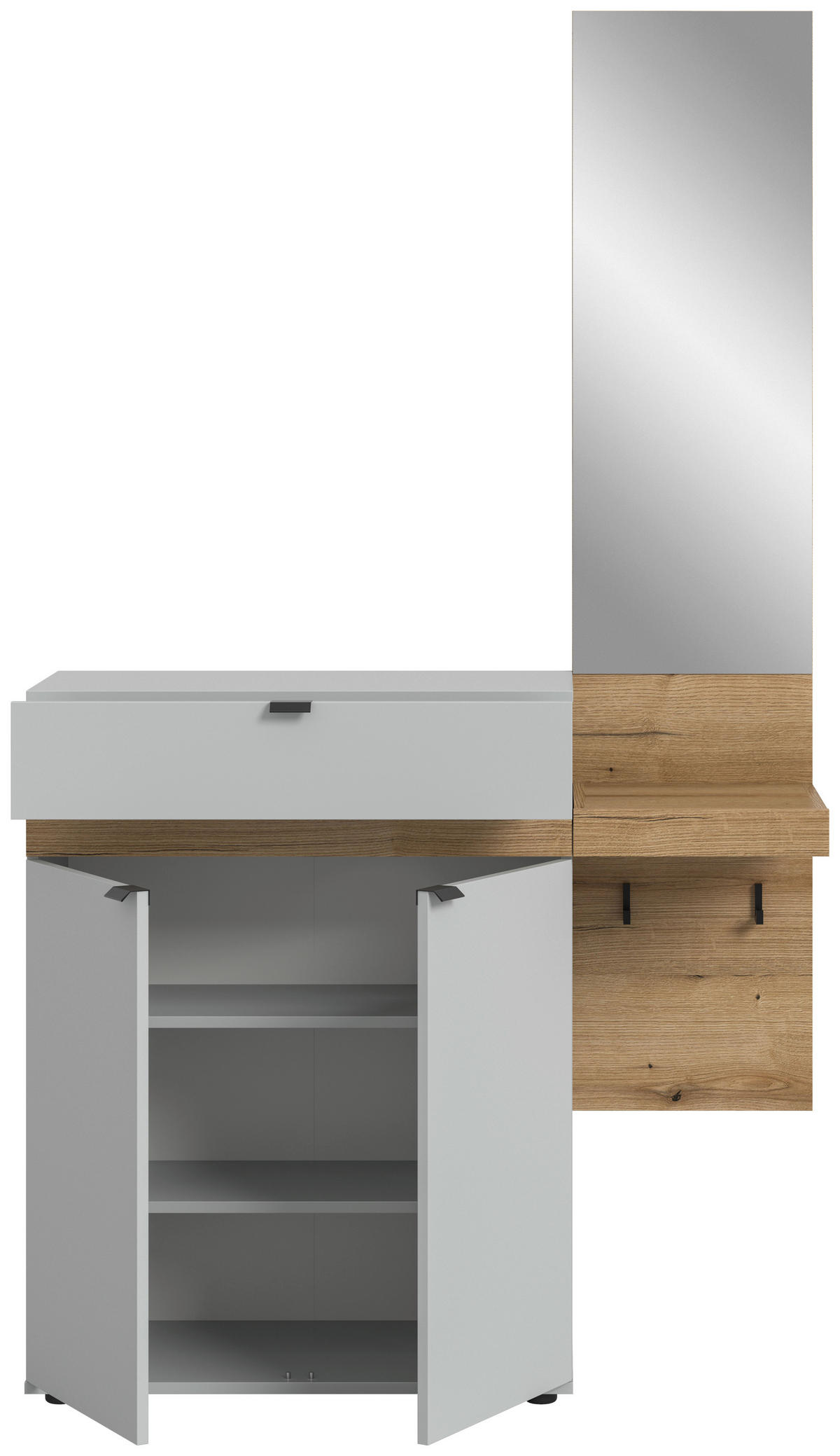 Garderobe Naro weiß Evoke Oak Nachbildung B/H/T: ca. 110x194x37 cm Naro - weiß (110,00/194,00/37,00cm) - xonox.home