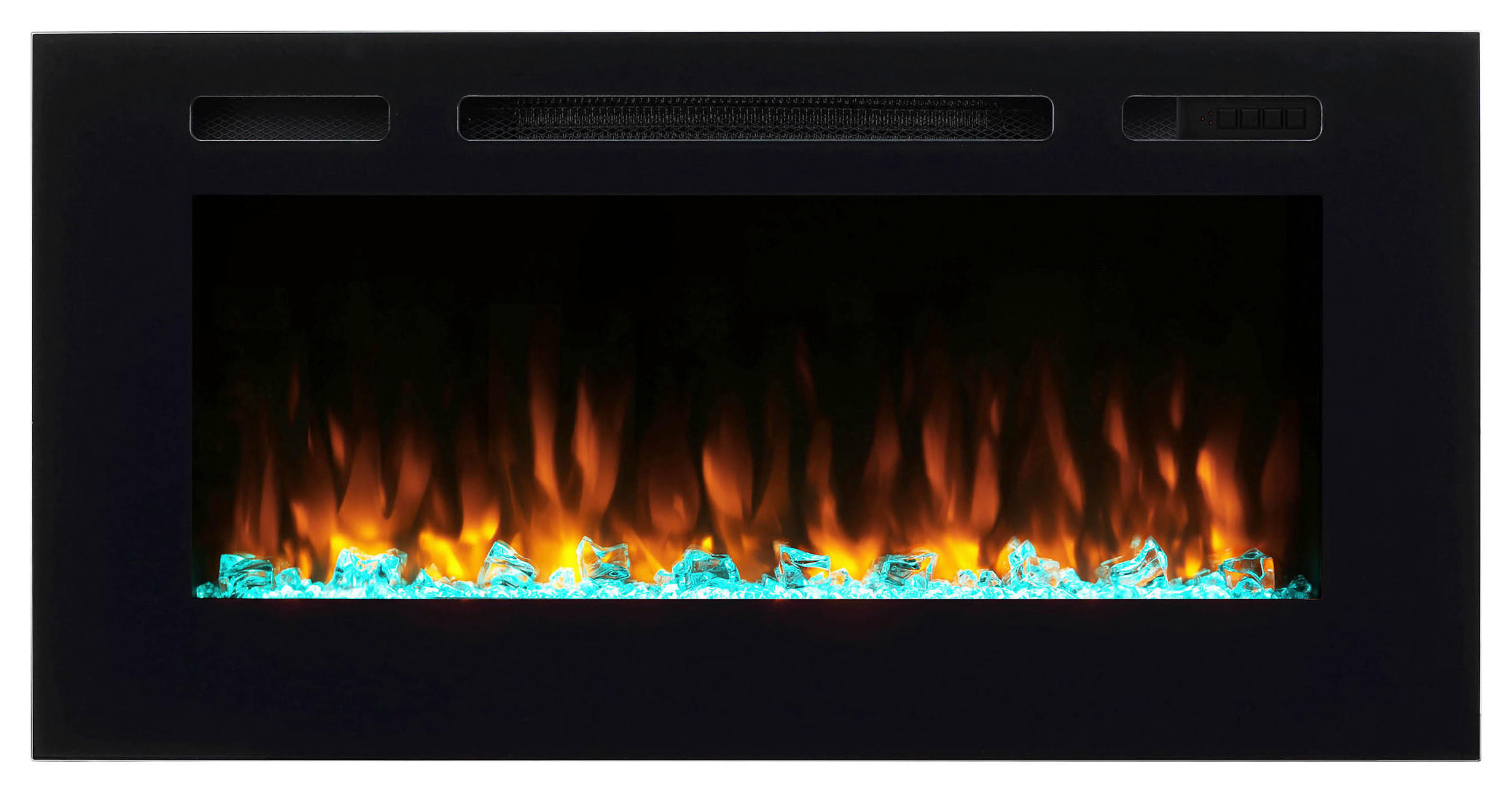 Balderia Einbaukamin Fiamma schwarz B/H/T: ca. 103x14,5x51,5 cm Elekt.-Kamin Fiamma 40" EF172D - schwarz (103,00/14,50/51,50cm) - Balderia