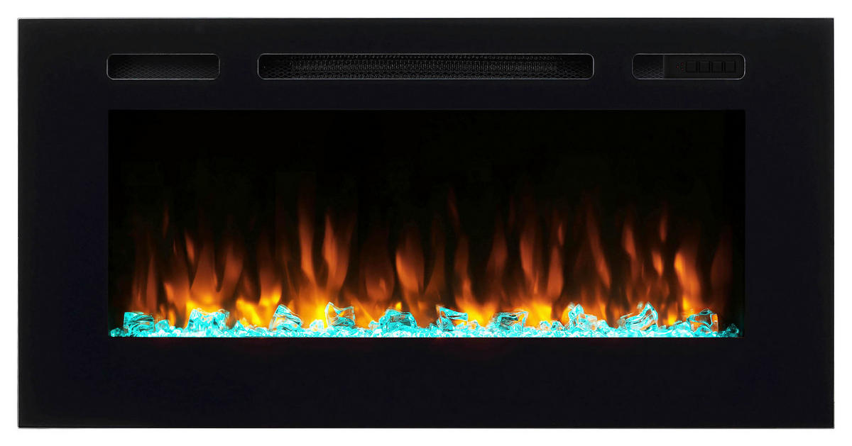 Balderia Einbaukamin Fiamma schwarz B/H/T: ca. 103x14,5x51,5 cm Elekt.-Kamin Fiamma 40" EF172D - schwarz (103,00/14,50/51,50cm) - Balderia