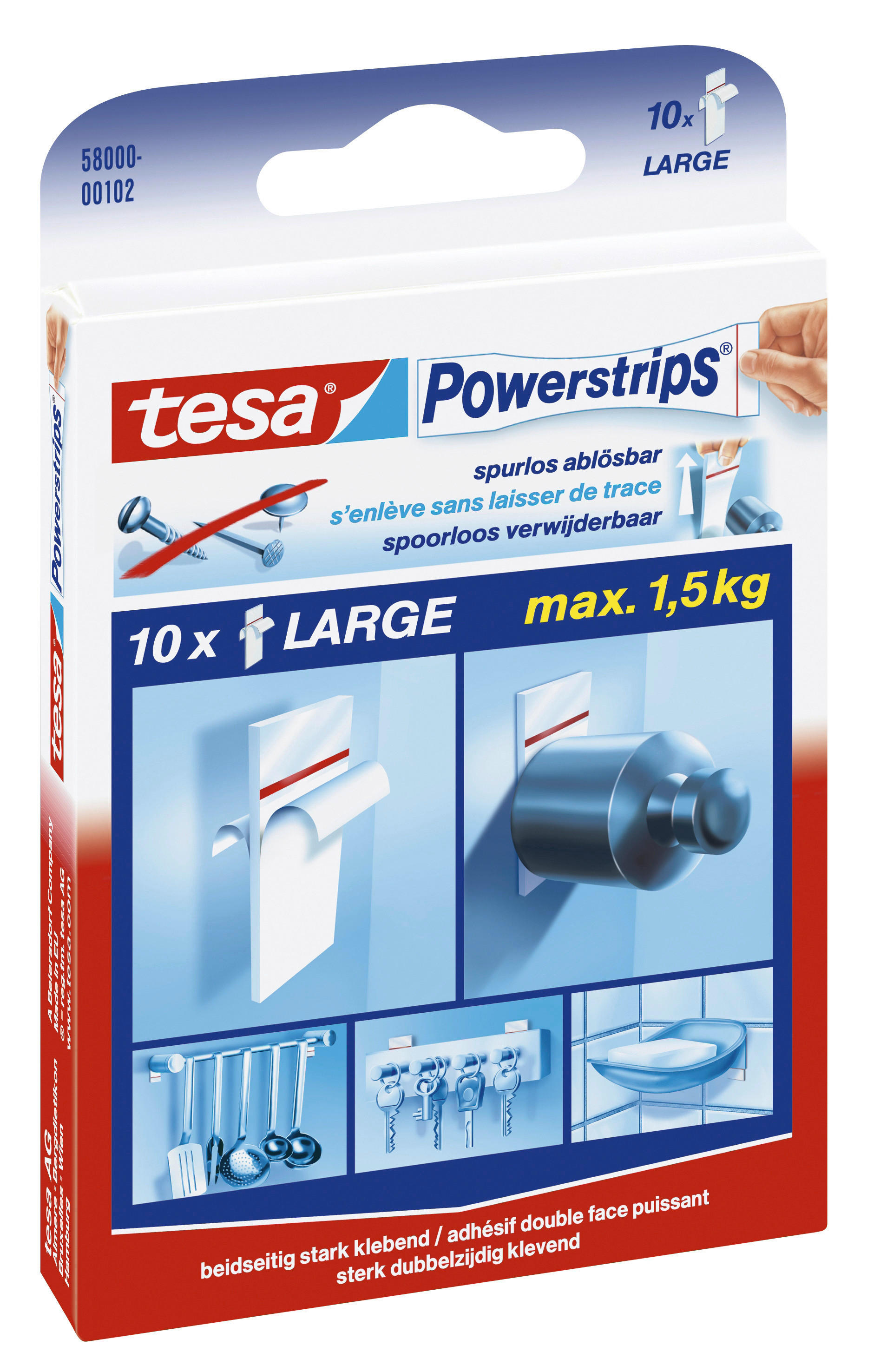 Powerstrips weiß Kunststoff B/H/L: ca. 20x50x0,7 cm Powerstrip_L_tesa - weiß (0,70/20,00/50,00cm) - tesa