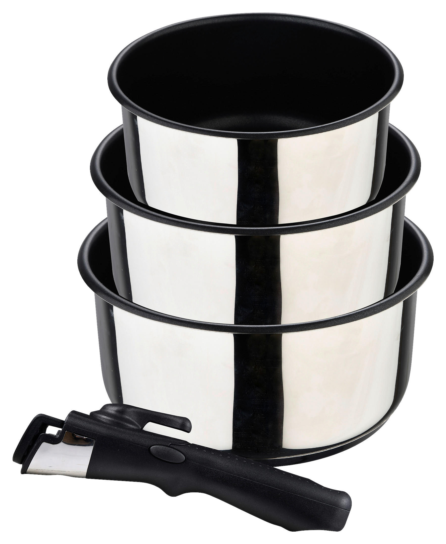 BERGNER Topfset Click & cook silber Edelstahl 4 tlg. Click & cook - silber - BERGNER