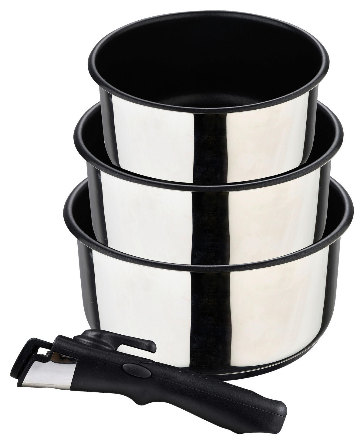 BERGNER Topfset Click & cook silber Edelstahl 4 tlg. Click & cook - silber - BERGNER