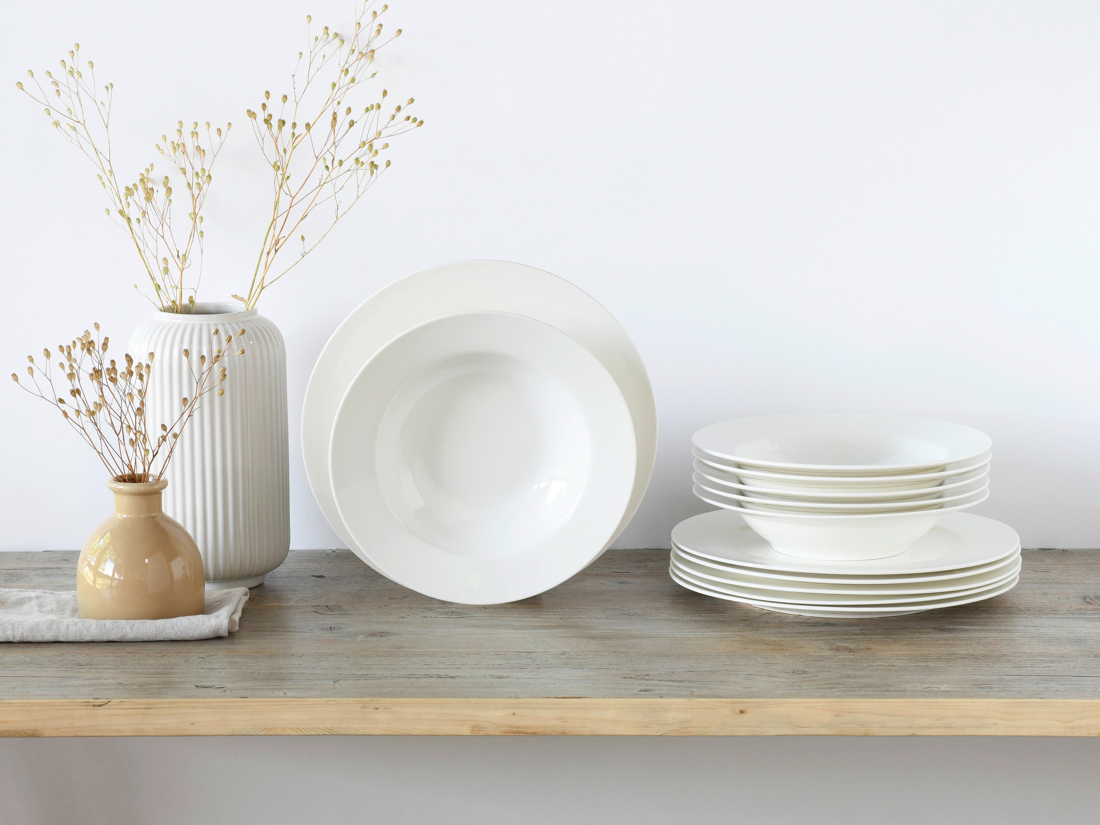 CreaTable Tafelservice Fleur Royal cremeweiß Porzellan 12 tlg. Fleur Royal - cremeweiß - CreaTable