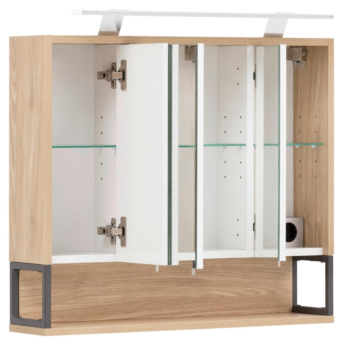 Spiegelschrank Limone Eiche hell Nachbildung B/H/T: ca. 70x66,1x16 cm Limone - Eiche (70,00/66,10/16,00cm) - Möbelpartner