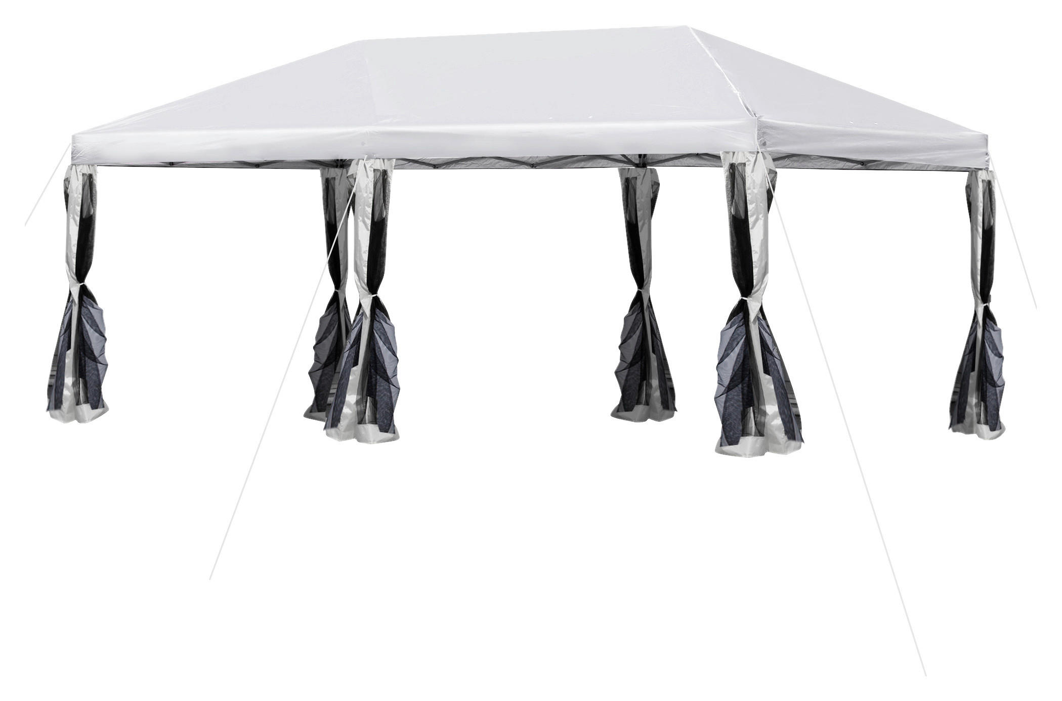 Outsunny Pop-Up-Pavillon cremeweiß Stahl B/H/L: ca. 295x250x590 cm günstig online kaufen