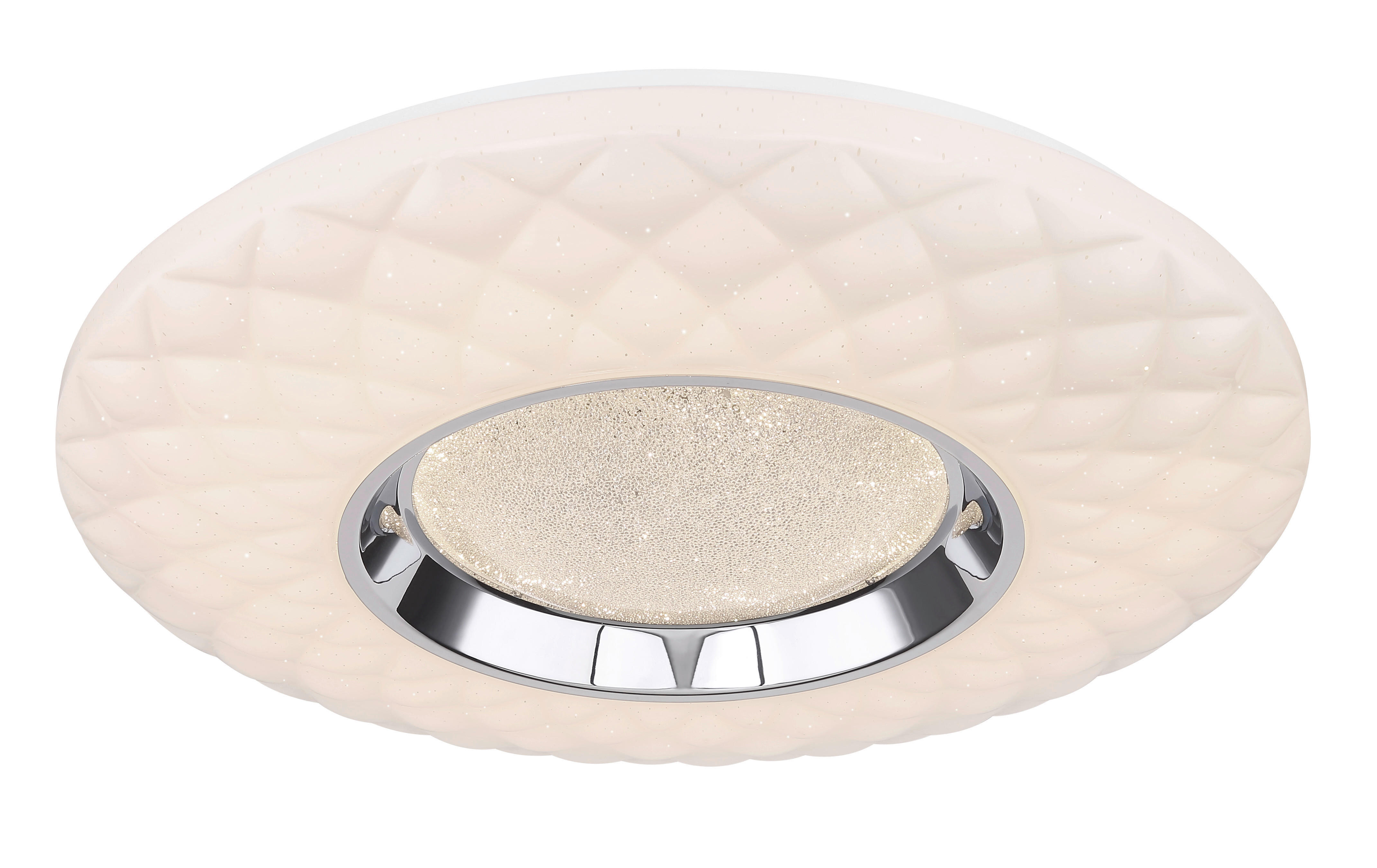 GLOBO Smarte Deckenleuchte 48006FSH-30 weiß klar Opal Chrom Acryl Metall H/D: ca. 7x49 cm Smartlight-Deckenleuchte_Magnifique - klar/weiß (49,00/7,00cm) - GLOBO