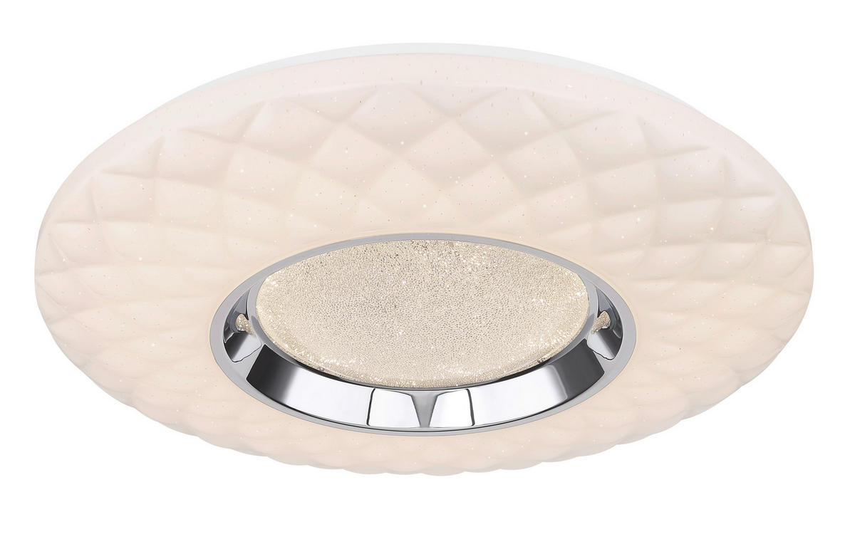 GLOBO Smarte Deckenleuchte 48006FSH-30 weiß klar Opal Chrom Acryl Metall H/D: ca. 7x49 cm Smartlight-Deckenleuchte_Magnifique - klar/weiß (49,00/7,00cm) - GLOBO