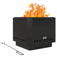 Outsunny Feuerschale schwarz Metall B/H/L: ca. 48x41x48 cm Feuerschale - schwarz (48,00/48,00/41,00cm) - Outsunny