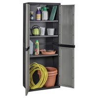 Toomax Kunststoffschrank grau B/H/T: ca. 64x165x37 cm Kunststoffschrank_Bios_Midi_hoch - schwarz/grau (64,00/165,00/37,00cm) - Toomax