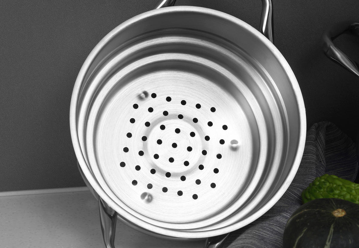 BERGNER Topfset Gourmet silber Edelstahl 3 tlg. Gourmet - silber - BERGNER