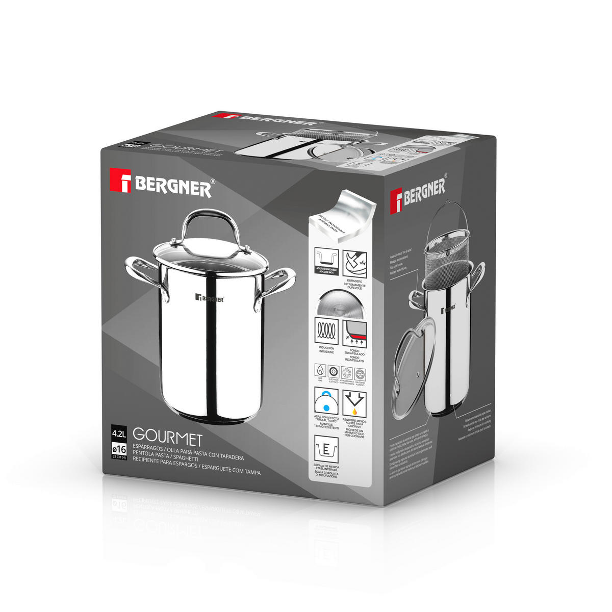 BERGNER Kochtopf Gourmet silber Edelstahl Gourmet - silber - BERGNER