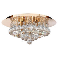 Searchlight Deckenleuchte gold transparent Stahl Glas B/H/T/D: ca. 35x17,5x17,5x35 cm G9 4 Brennstellen Hanna - gold/transparent (35,00/17,50/17,50cm) - Searchlight