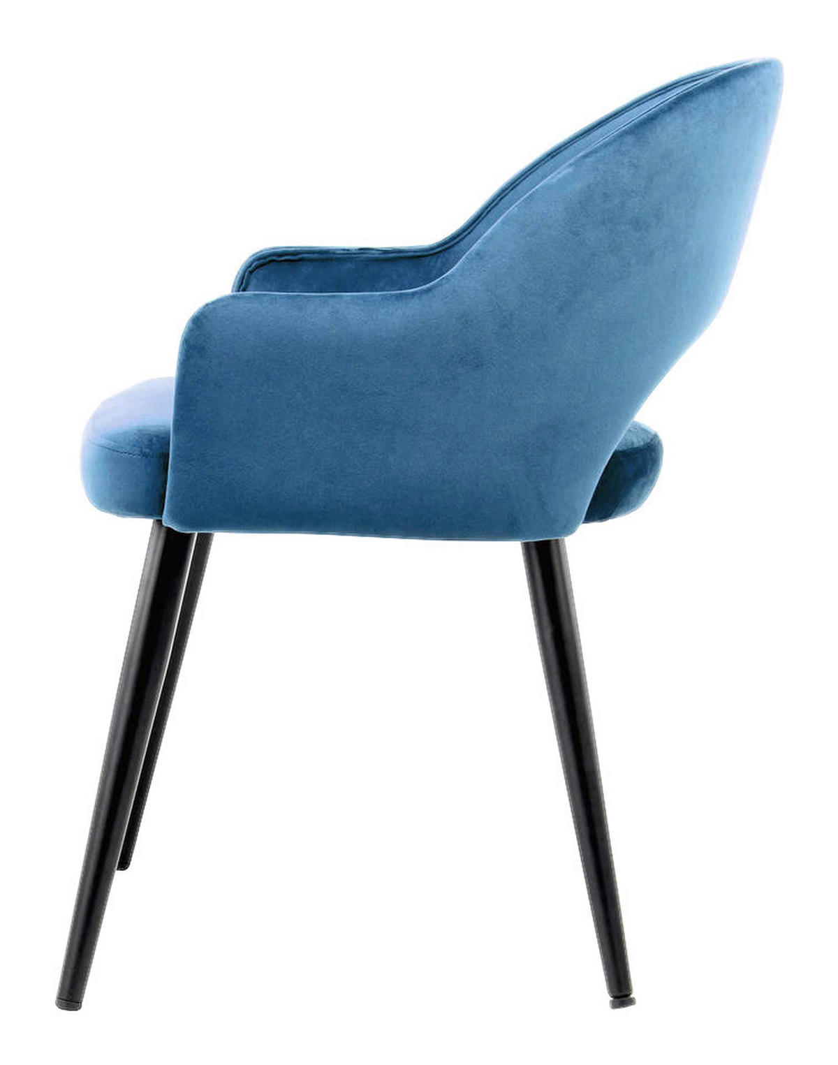 Stuhl Joris 100 2er blau Microfaser B/H/T: ca. 55x77x58 cm Joris 100 2er - blau/schwarz (55,00/77,00/58,00cm) - 360 Living