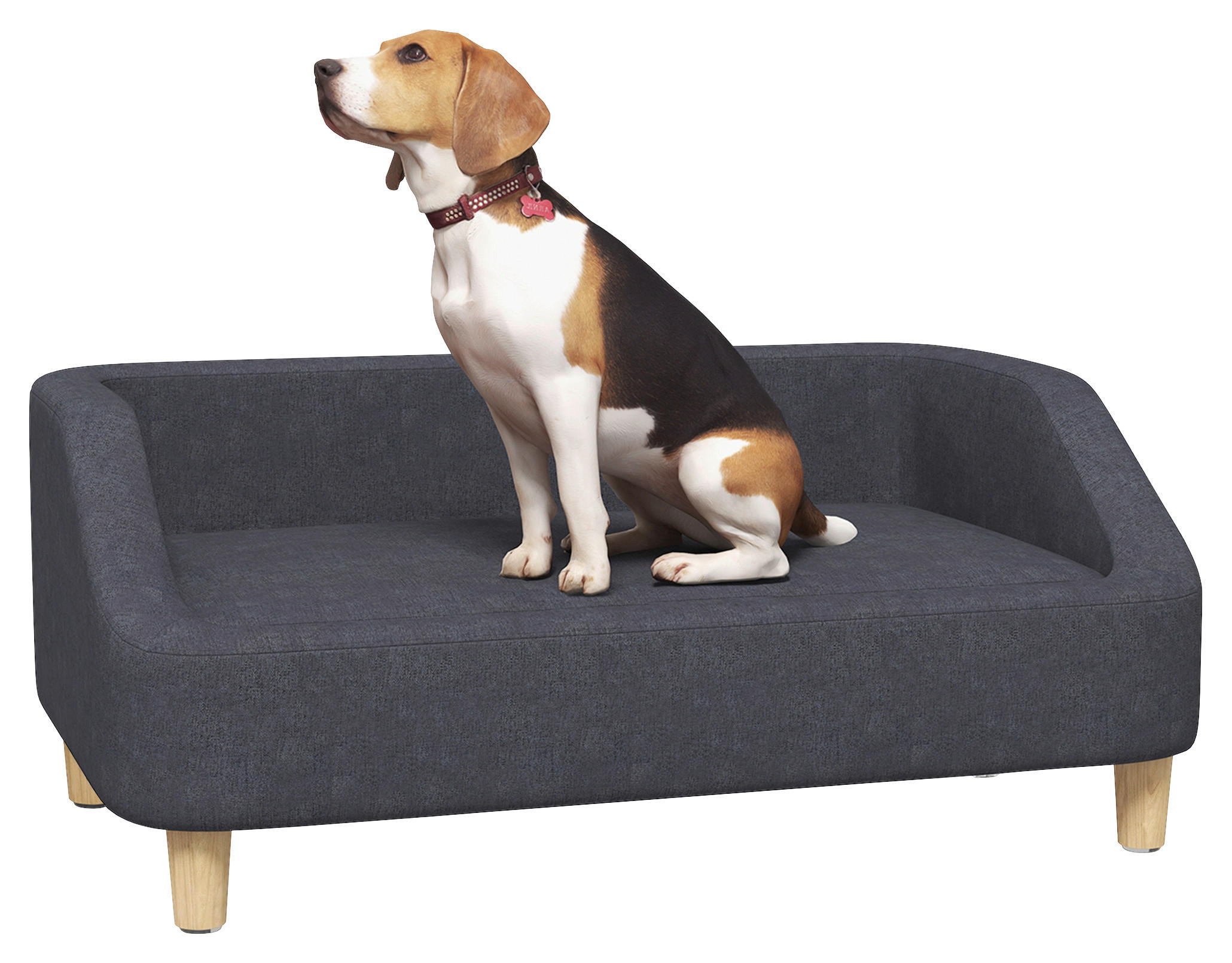 PawHut Hunde-Zubehör dunkelgrau Edelstahl B/H/L: ca. 95x63x39 cm Hundebett - dunkelgrau (39,00/95,00/63,00cm) - PawHut