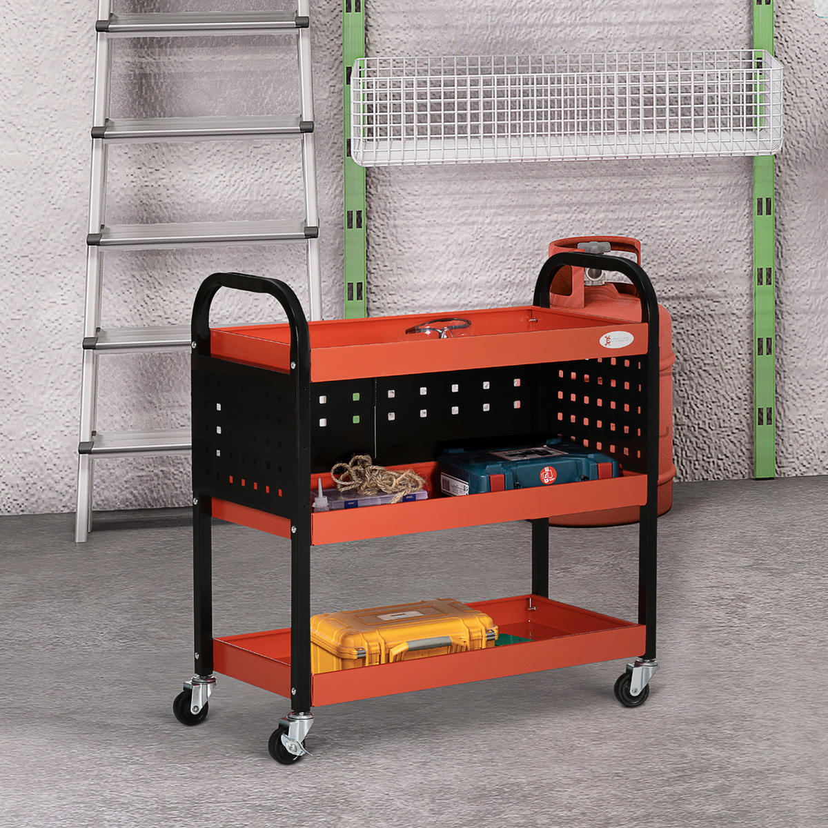 Werkstatt-Zubehör rot B/H/L: ca. 35x75x80 cm Werkstatt-Rollwagen - rot (80,00/35,00/75,00cm) - DURHAND