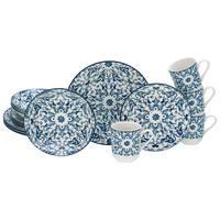 CreaTable Kombiservice Fresco blau Steingut 16 tlg. Fresco - blau (33,00/33,00/30,50cm) - CreaTable