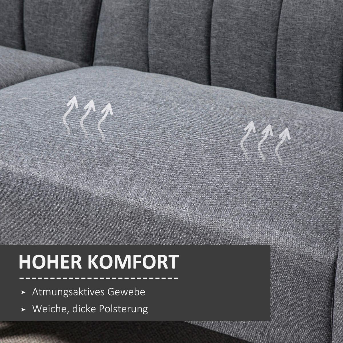 Schlafsofa 839-214GY grau B/H/T: ca. 173x73x75 cm 839-214GY - grau (173,00/73,00/75,00cm) - HOMCOM