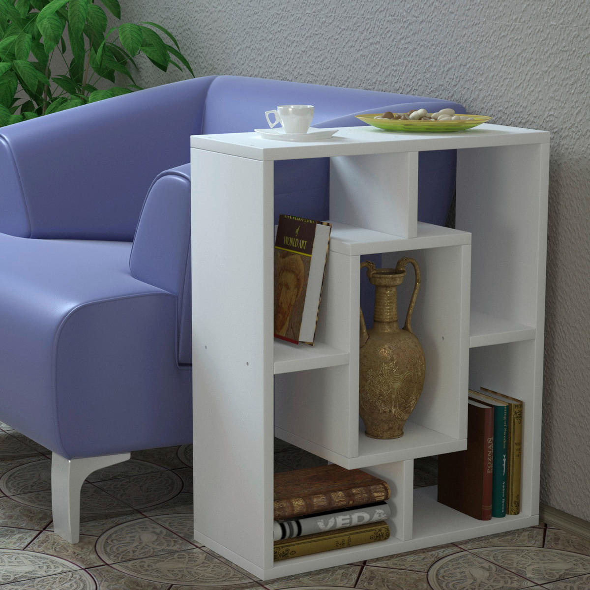 Beistelltisch Ovis weiß Spanplatte B/H/T: ca. 51x63x22 cm Ovis - weiß (51,00/63,00/22,00cm) - moebel17