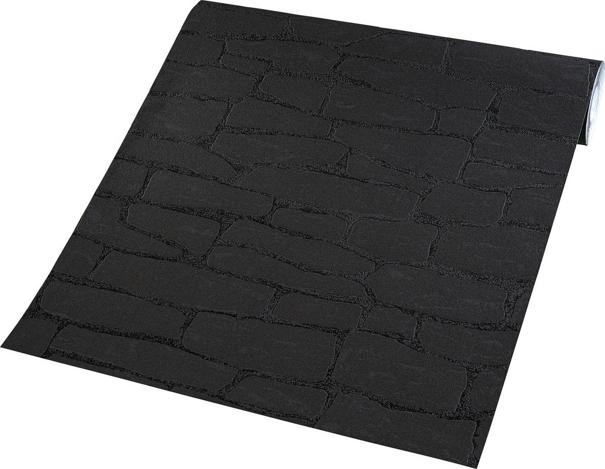 Vliestapete Steinoptik schwarz B/L: ca. 53x1005 cm Vliestapete_1395-11 VW10 - schwarz (53,00/1005,00cm)