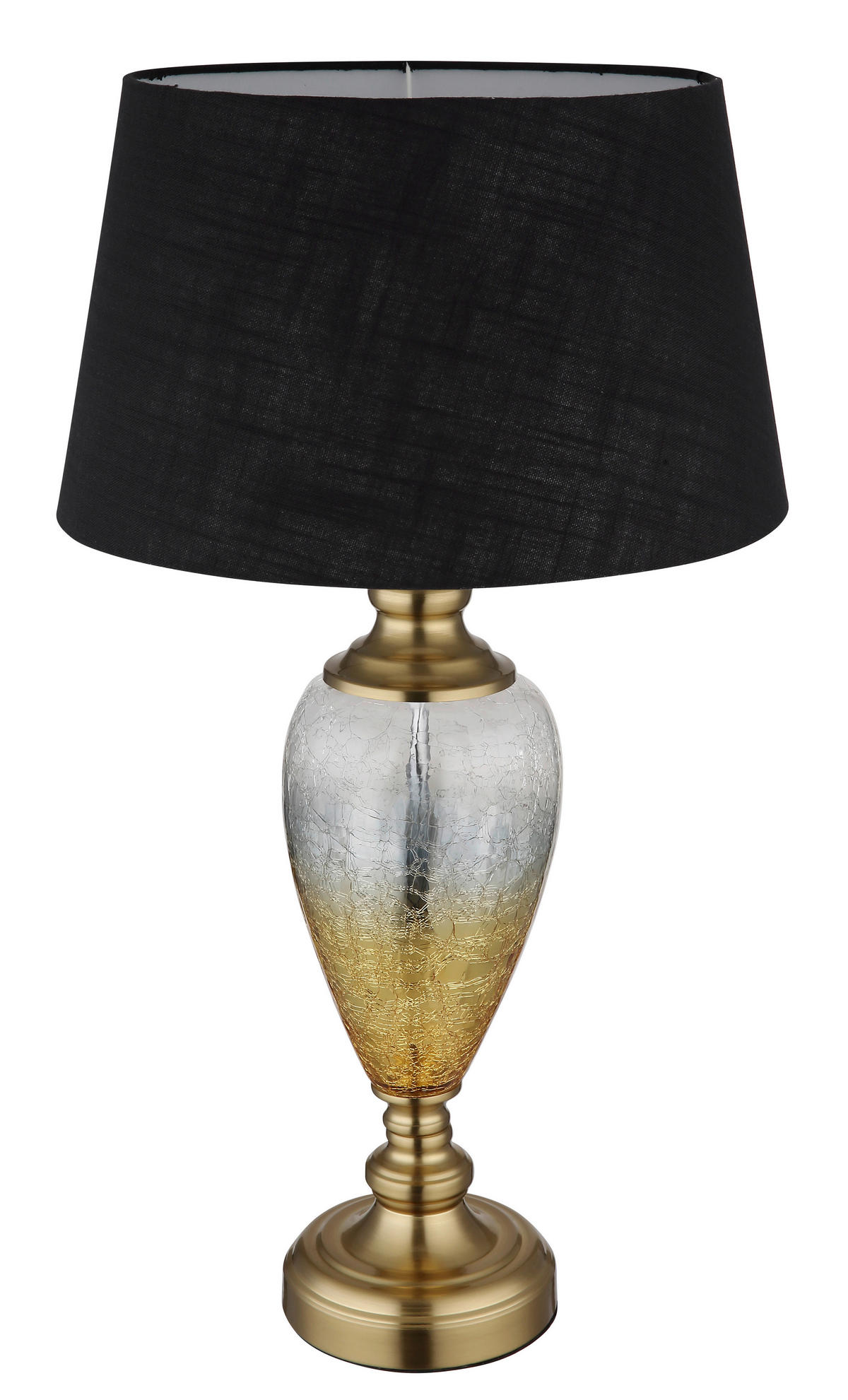 GLOBO Tischleuchte LEILA 24143S schwarz altmessing gold Metall Glas Textil H/D: ca. 66x38 cm E27 1 Brennstellen LEILA - gold/altmessing (38,00/66,00cm) - GLOBO