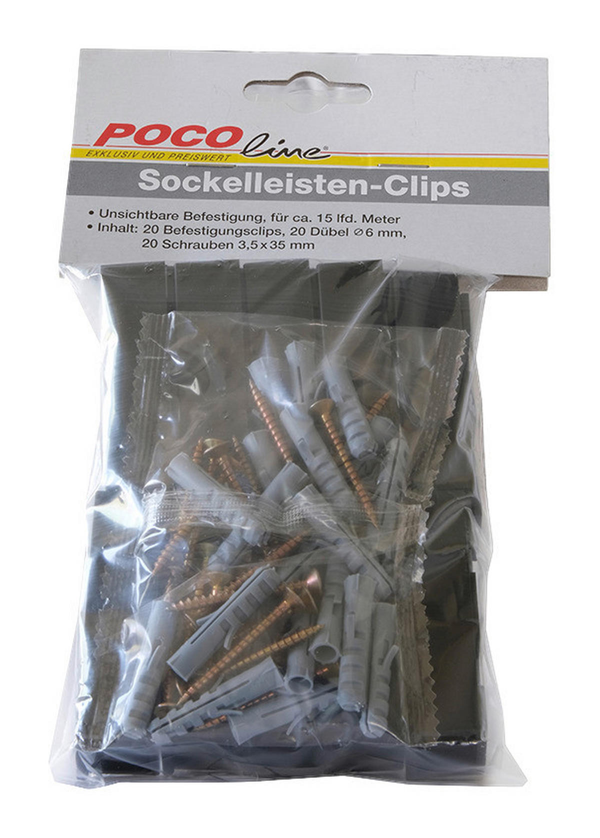 Sockelleisten-Clips schwarz B/H/L: ca. 1,61x6,06x2,34 cm Sockelleisten-Clips 20Stk. - schwarz (2,34/1,61/6,06cm)