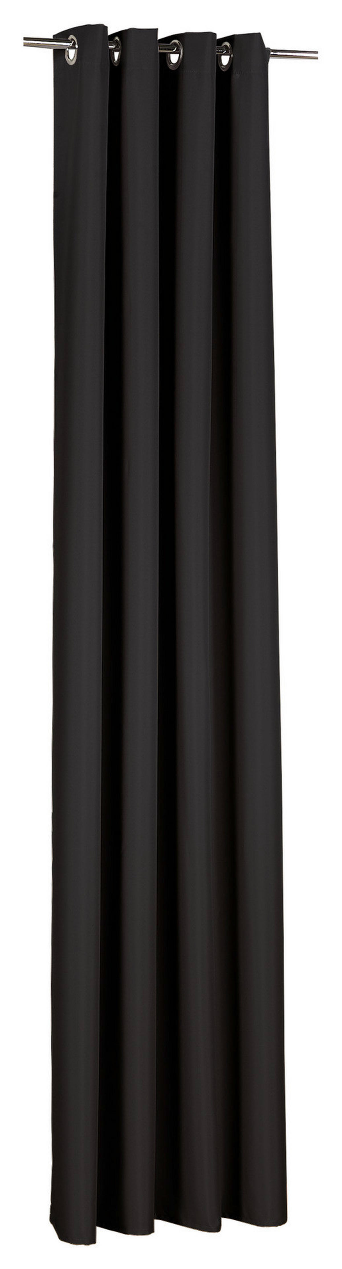 POCOline Ösenvorhang Sorrento schwarz B/L: ca. 140x245 cm Sorrento - schwarz (140,00/245,00cm) - POCOline